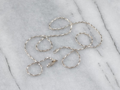 Fancy Twist White Gold Chain Necklace