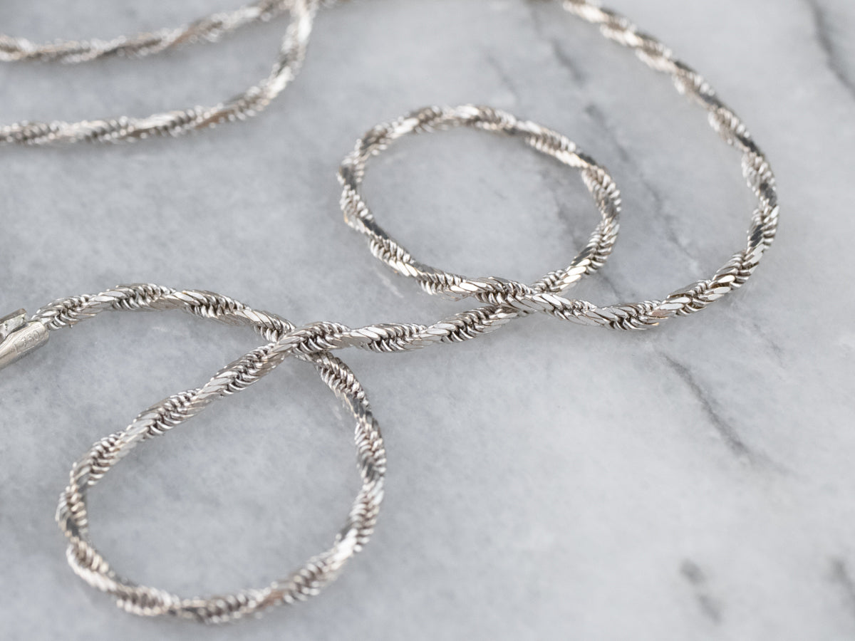 Fancy Twist White Gold Chain