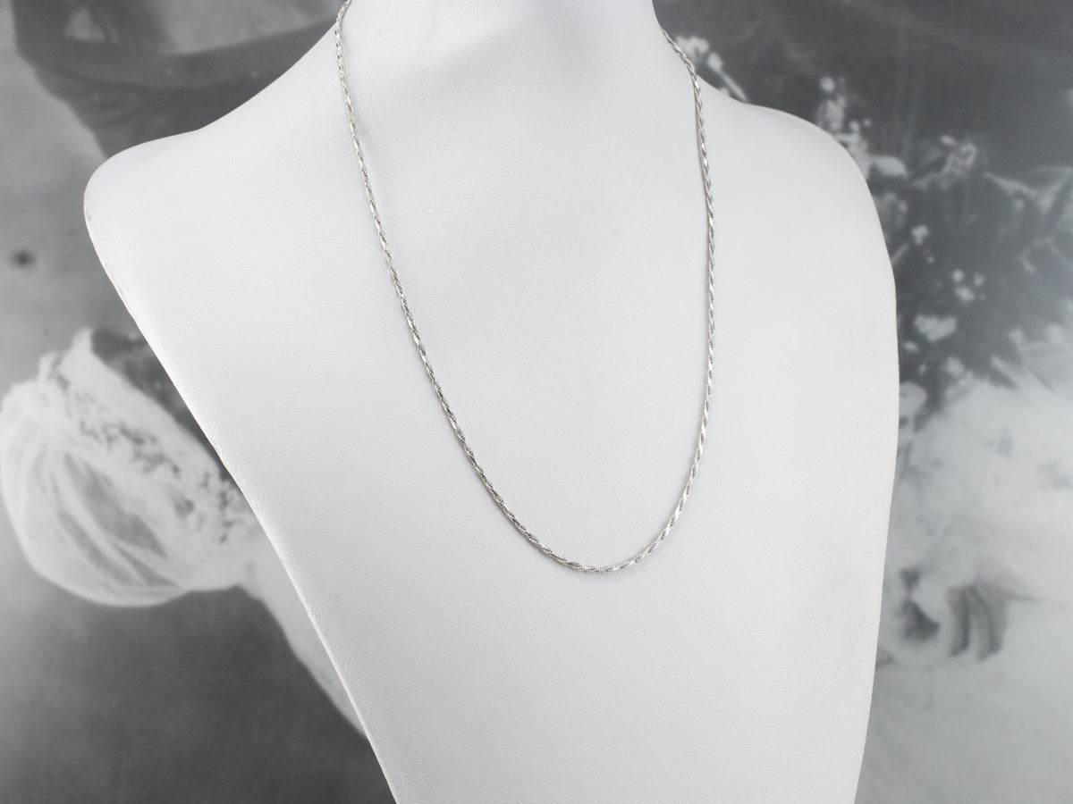 Fancy Twist White Gold Chain