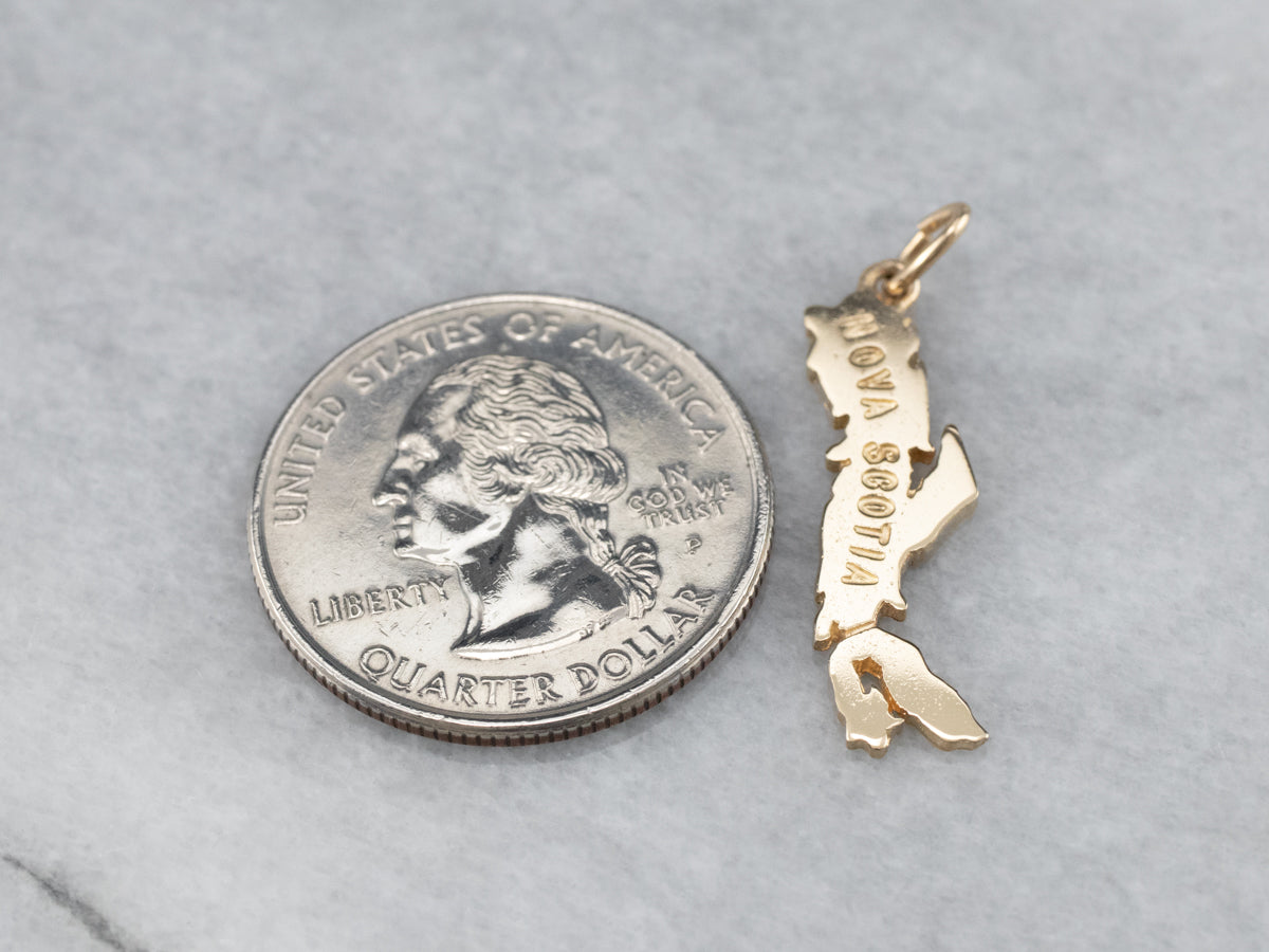 Nova Scotia Gold Charm Pendant