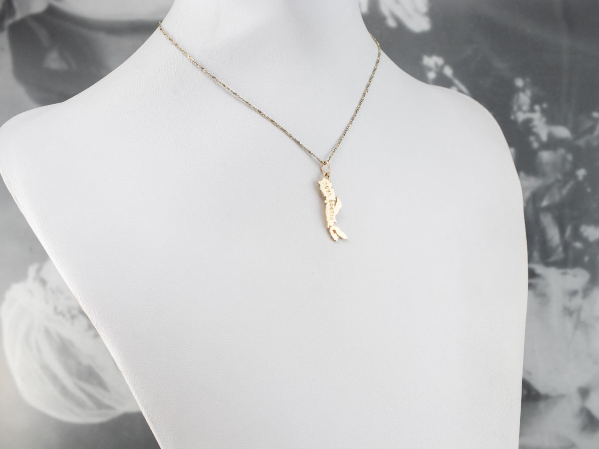 Nova Scotia Gold Charm Pendant