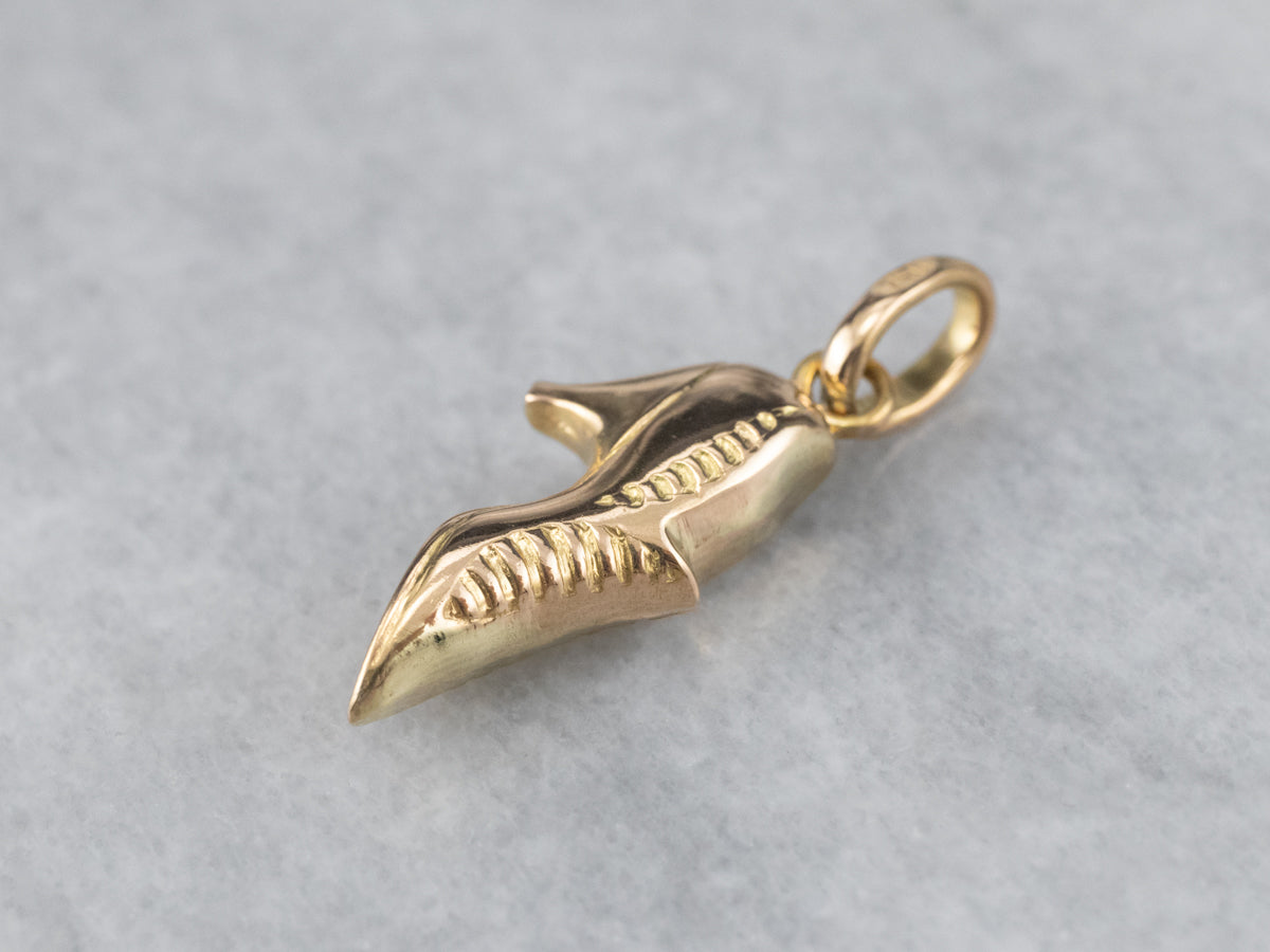 Old Fashioned High Heel Shoe Gold Charm
