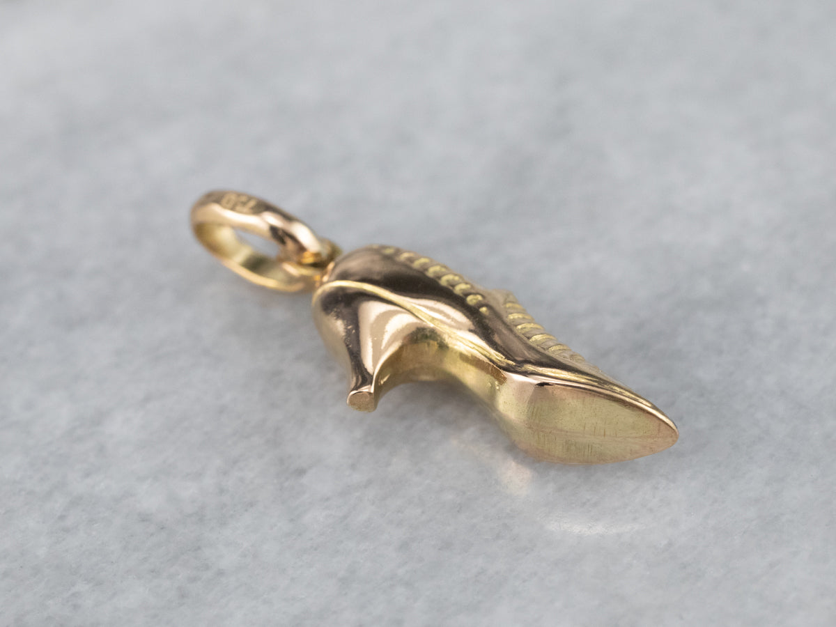 Old Fashioned High Heel Shoe Gold Charm