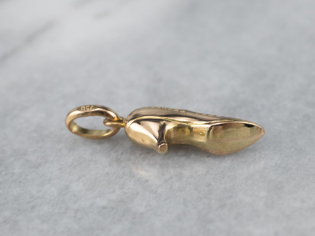 Old Fashioned High Heel Shoe Gold Charm