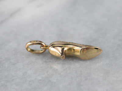 Old Fashioned High Heel Shoe Gold Charm