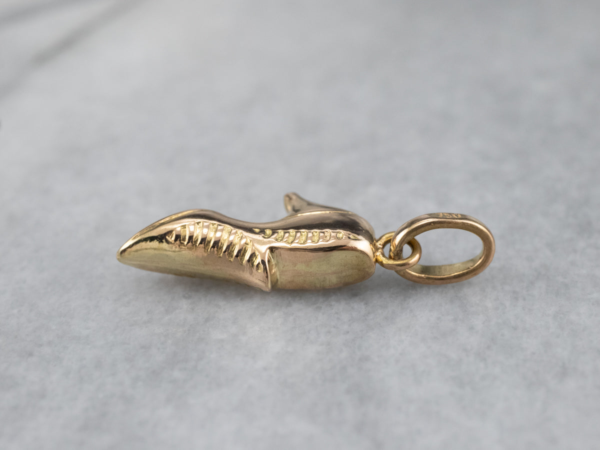 Old Fashioned High Heel Shoe Gold Charm