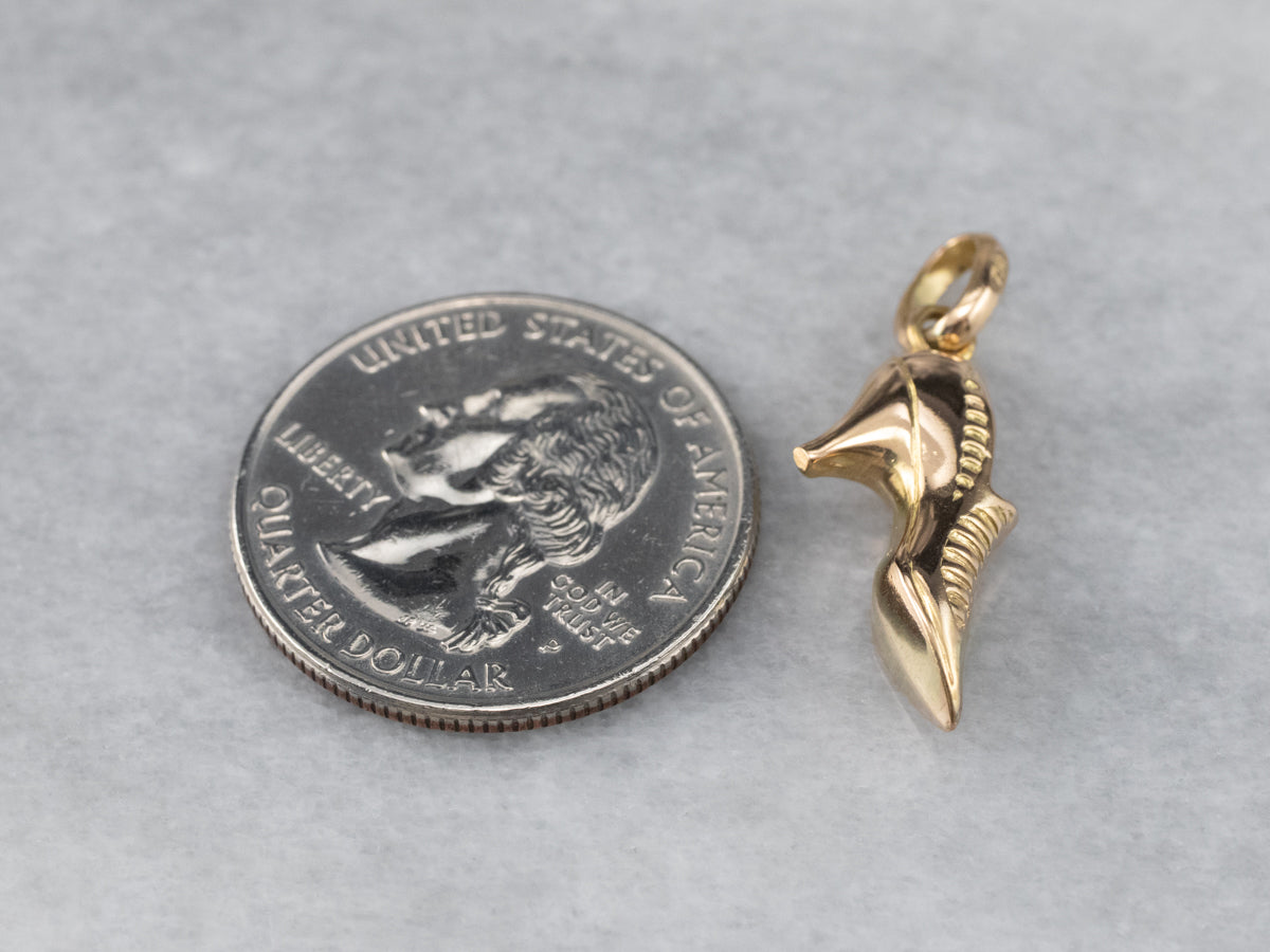Old Fashioned High Heel Shoe Gold Charm