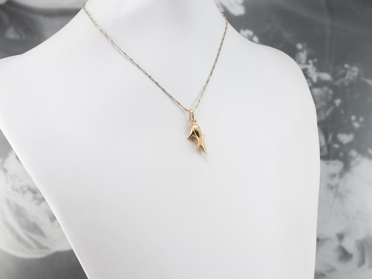 Old Fashioned High Heel Shoe Gold Charm