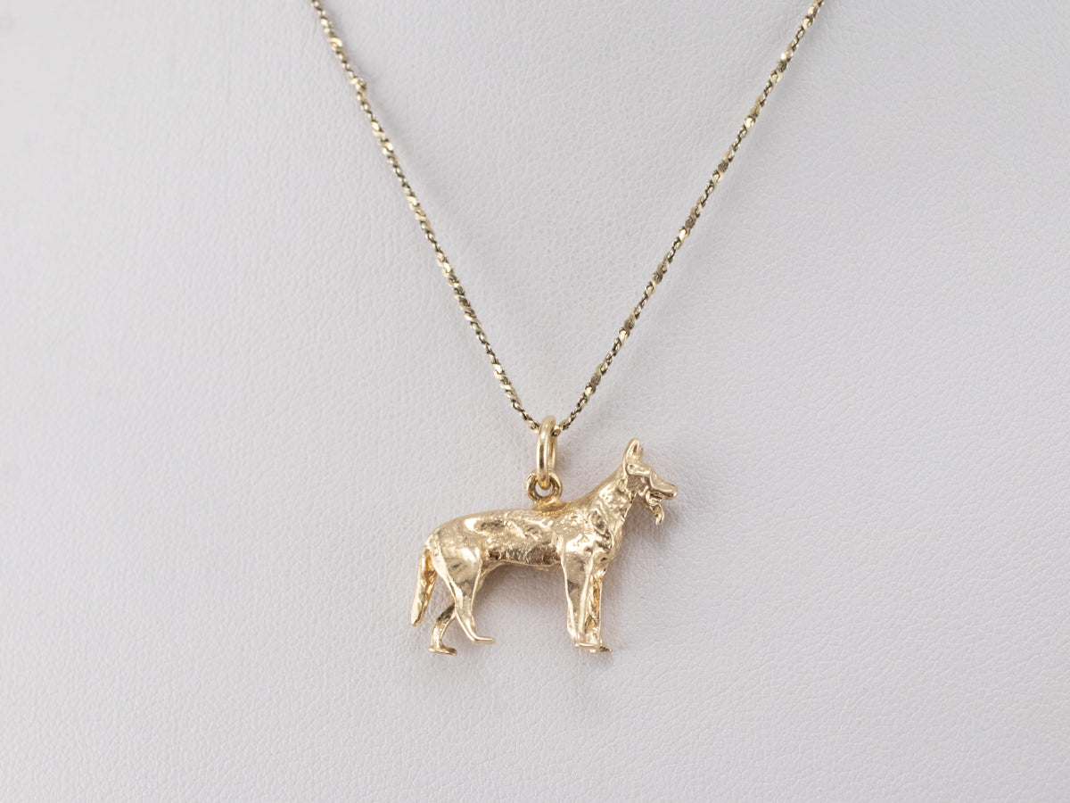 German Shepherd Gold Charm