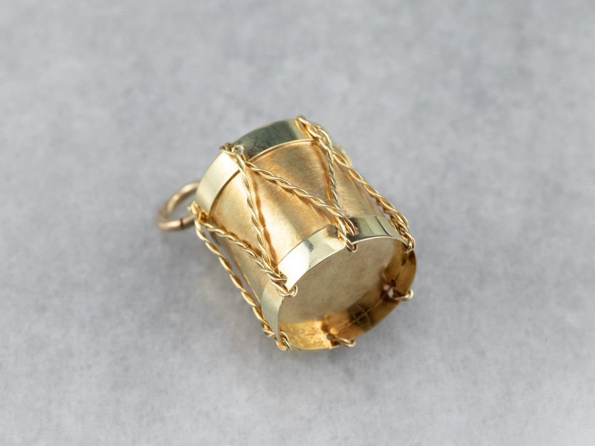 Vintage Gold Drum Charm