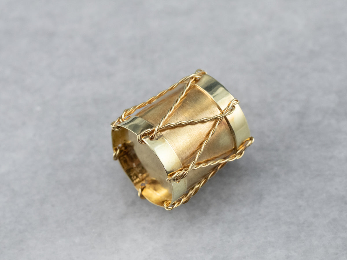Vintage Gold Drum Charm