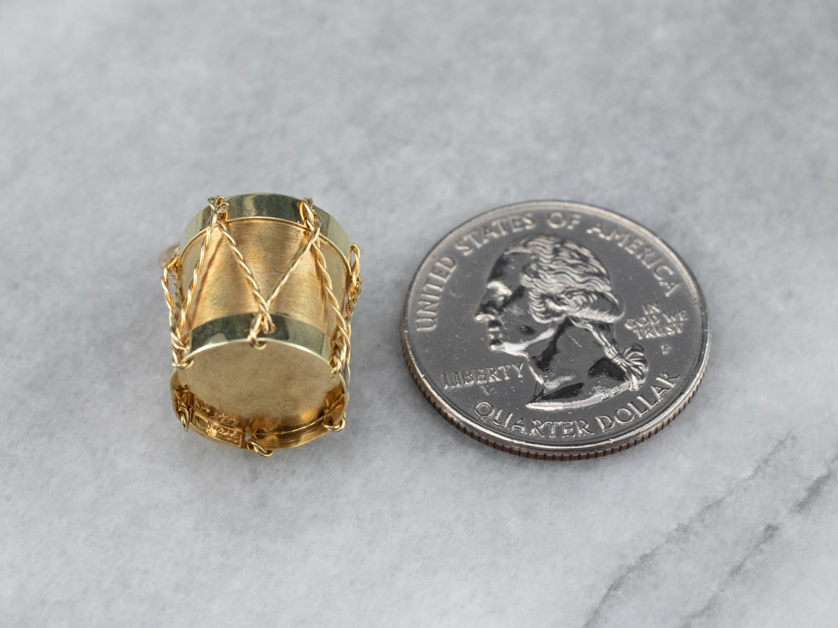 Vintage Gold Drum Charm
