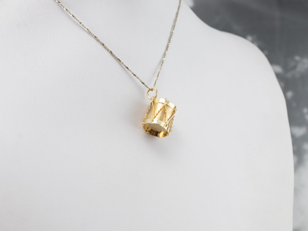Vintage Gold Drum Charm