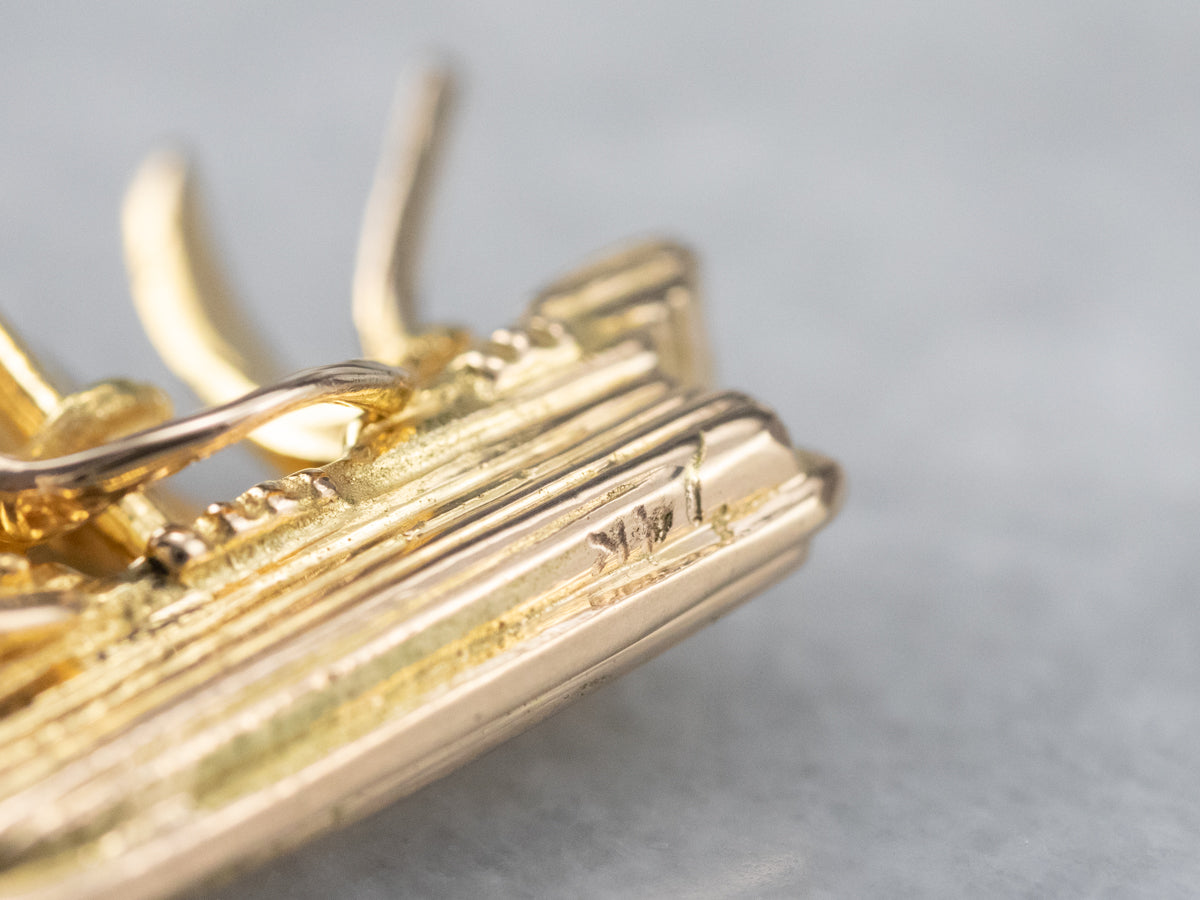 Gold Spanish Galleon Ship Pendant