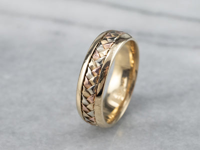 Tri Color Gold Woven Band