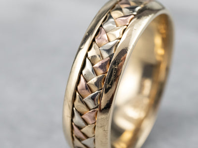 Tri Color Gold Woven Band