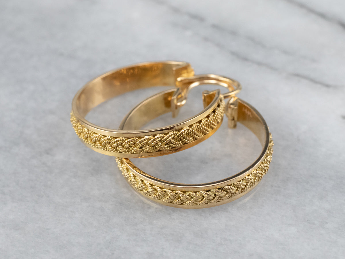 Braided Gold Hoop Earrings