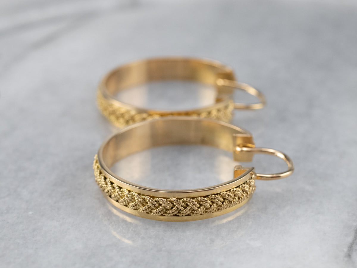 Braided Gold Hoop Earrings