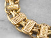 Decorative 18K Gold Bar Link Bracelet