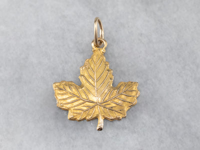 Vintage Gold Maple Leaf Pendant