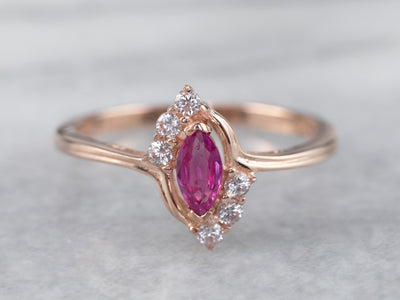 Ruby Diamond Rose Gold Ring