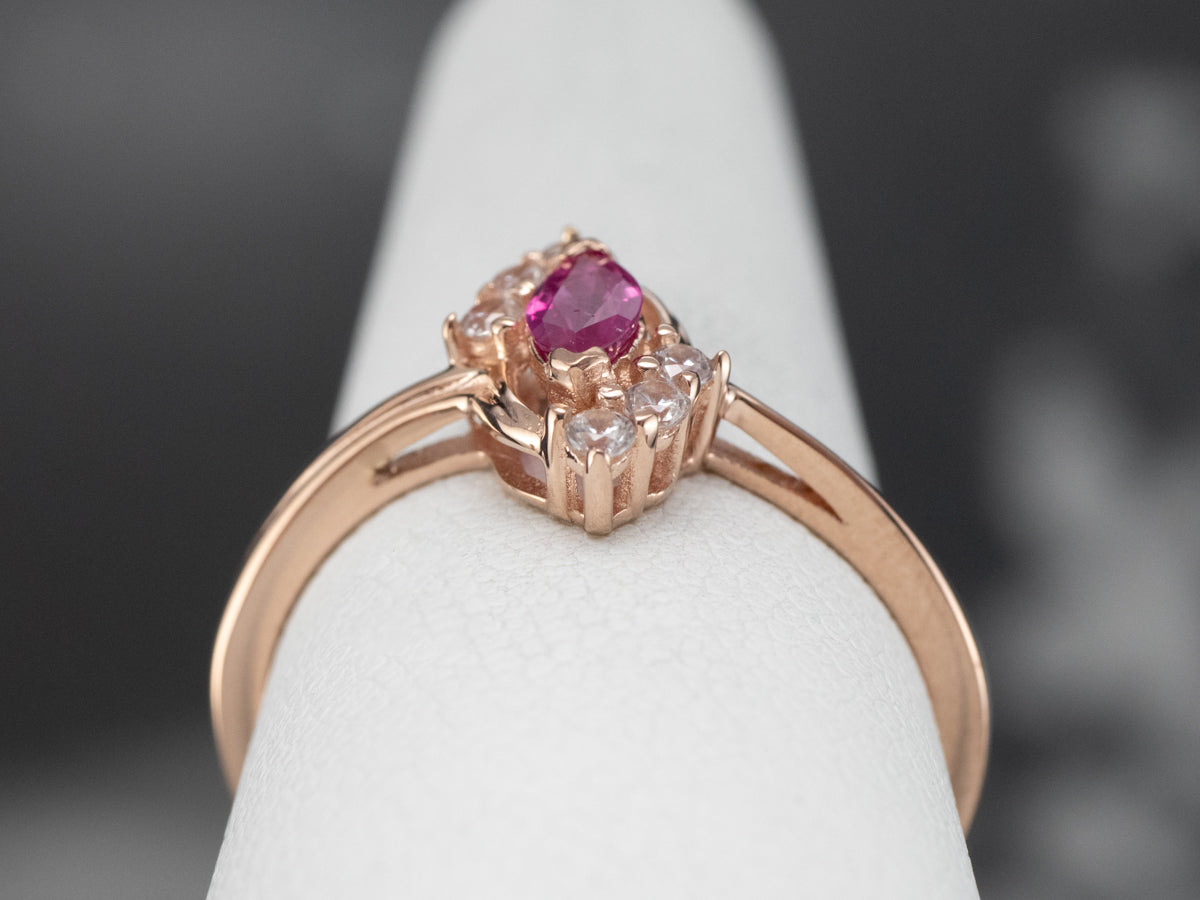 Ruby Diamond Rose Gold Ring
