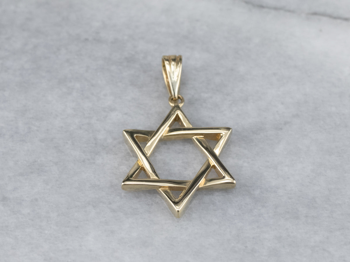 Yellow Gold Star of David Pendant
