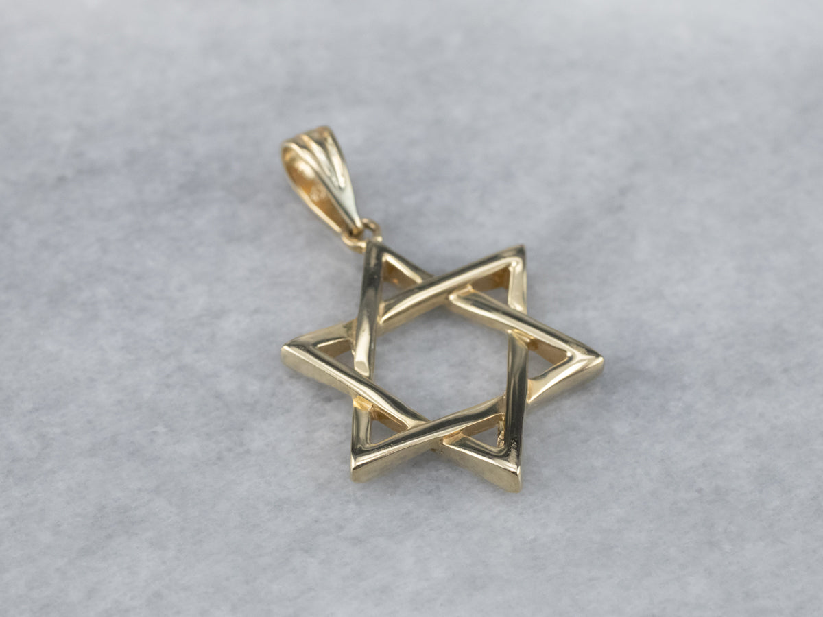 Yellow Gold Star of David Pendant