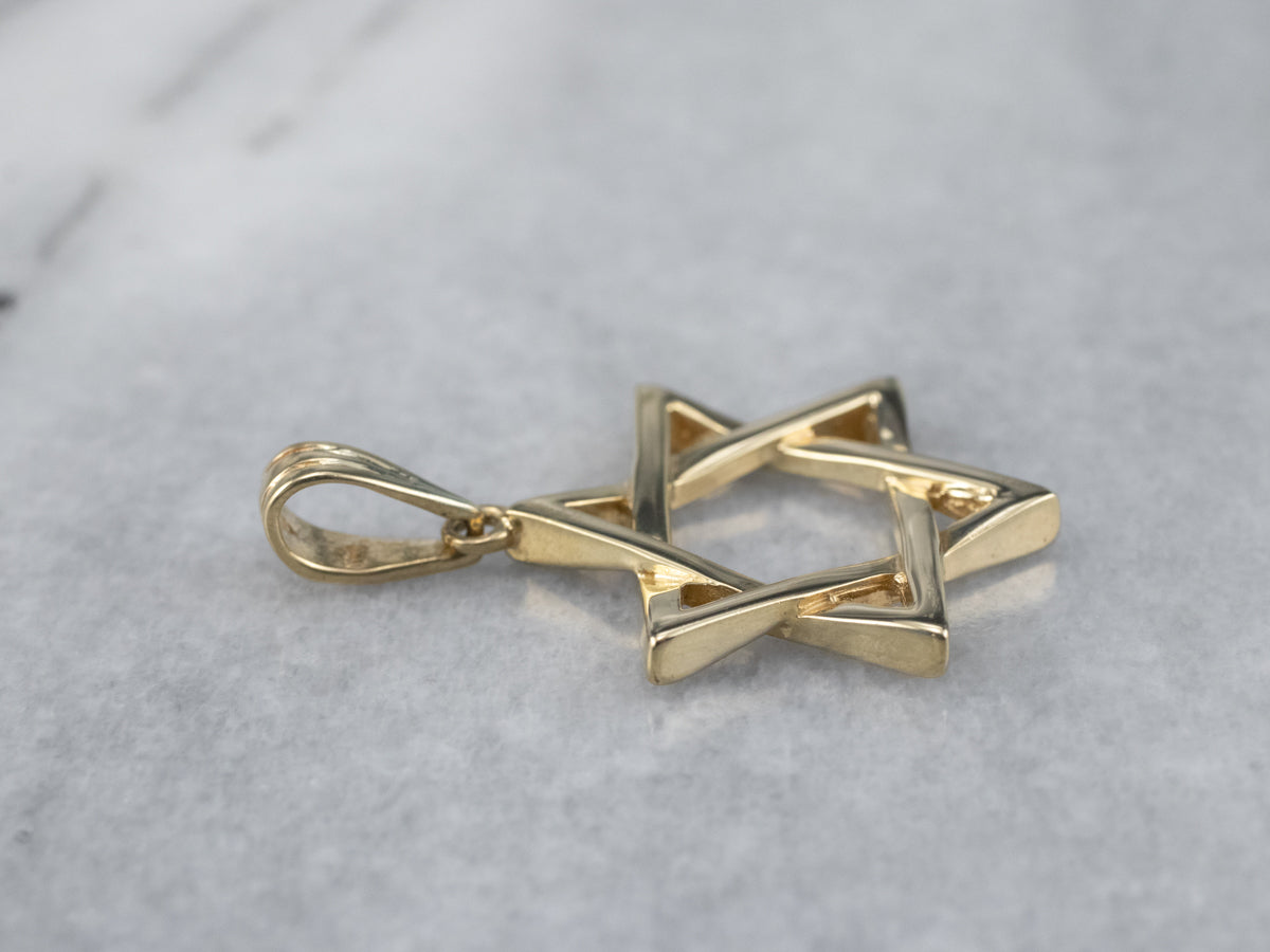 Yellow Gold Star of David Pendant