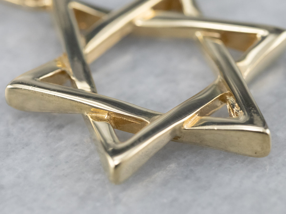 Yellow Gold Star of David Pendant