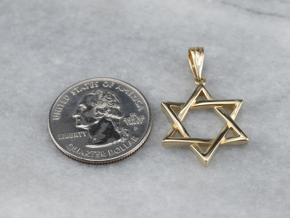 Yellow Gold Star of David Pendant