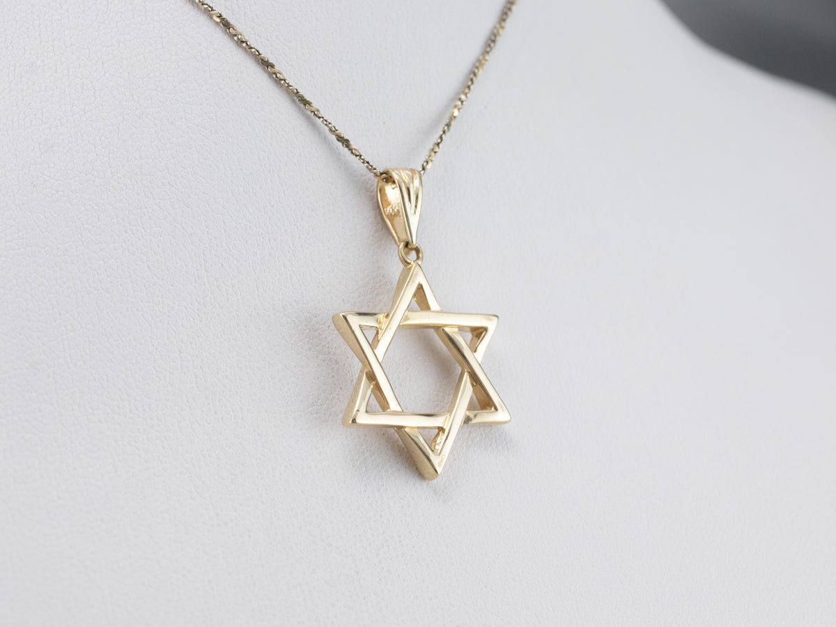Yellow Gold Star of David Pendant