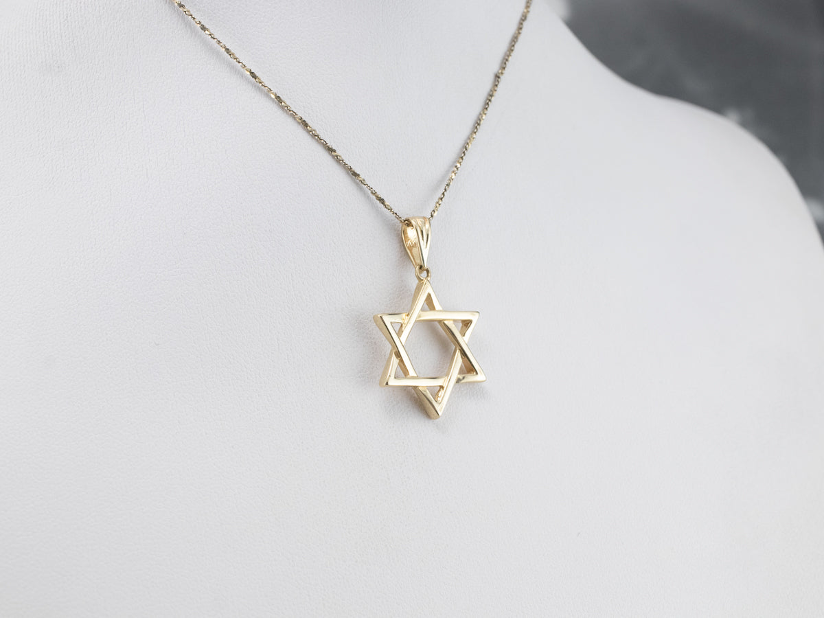 Yellow Gold Star of David Pendant