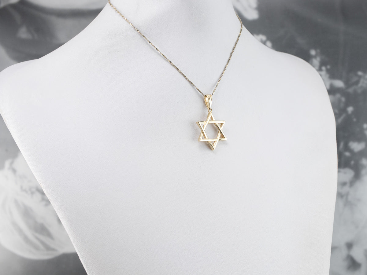 Yellow Gold Star of David Pendant