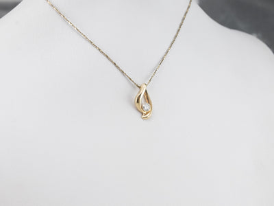 Modernist Gold Diamond Pendant