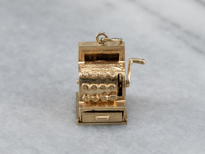 Vintage Gold Cash Register Charm