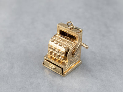 Vintage Gold Cash Register Charm