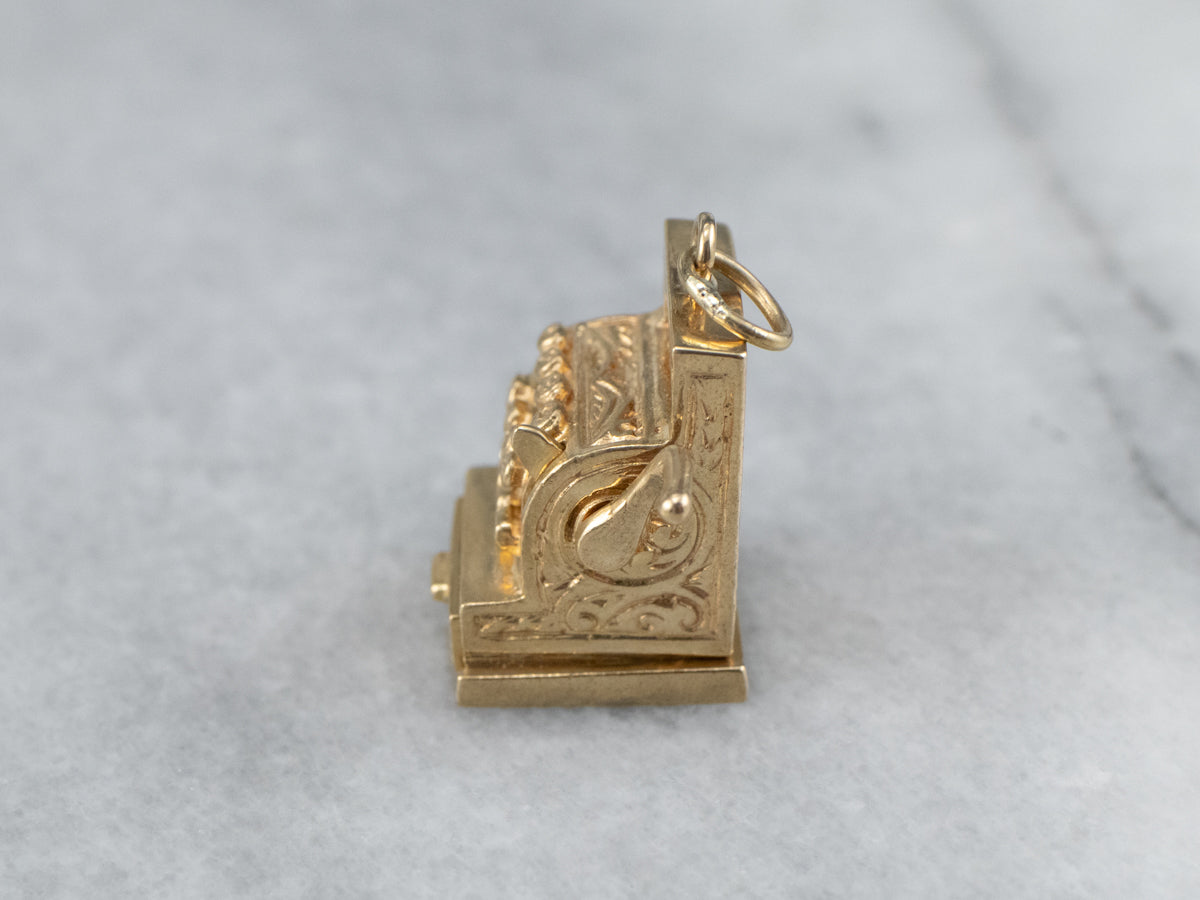 Vintage Gold Cash Register Charm