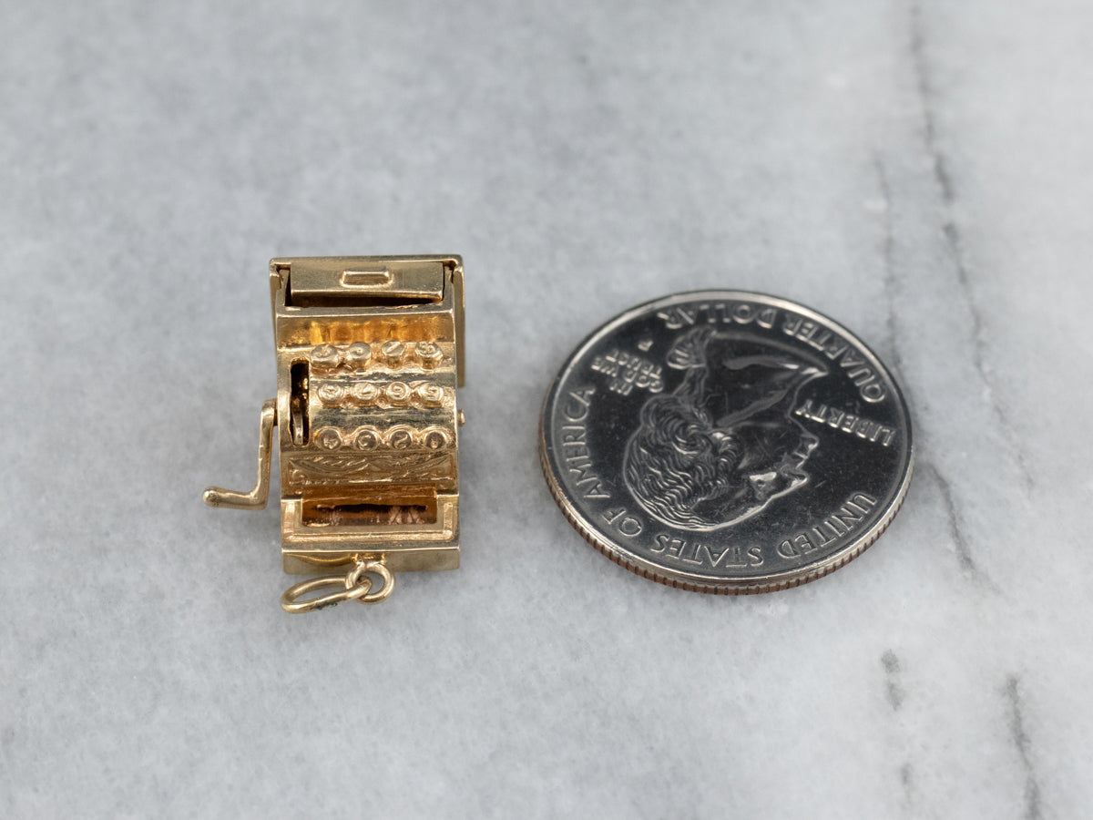 Vintage Gold Cash Register Charm
