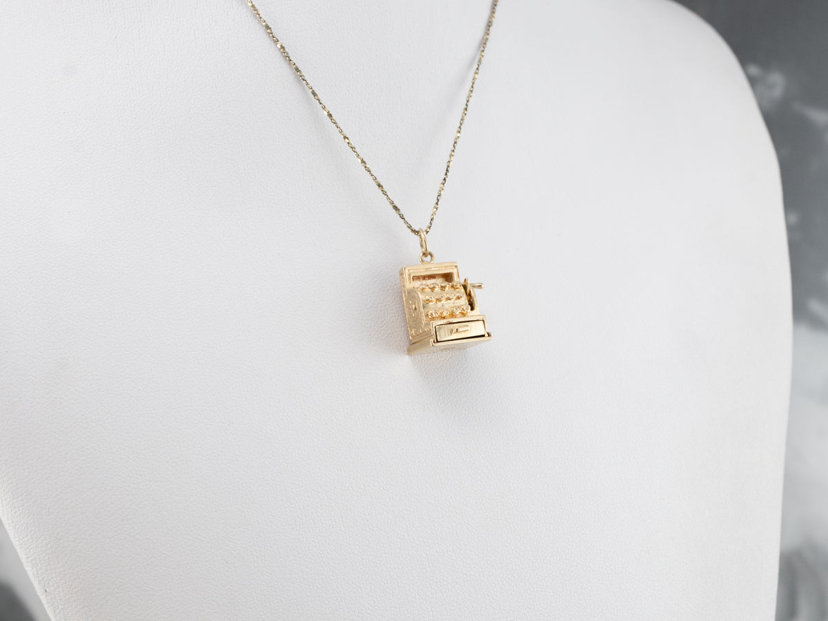 Vintage Gold Cash Register Charm