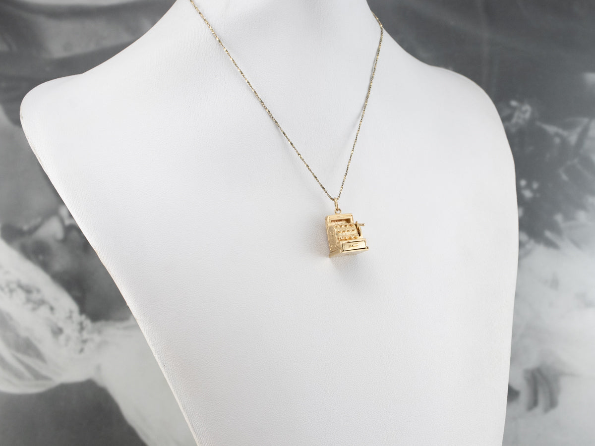 Vintage Gold Cash Register Charm