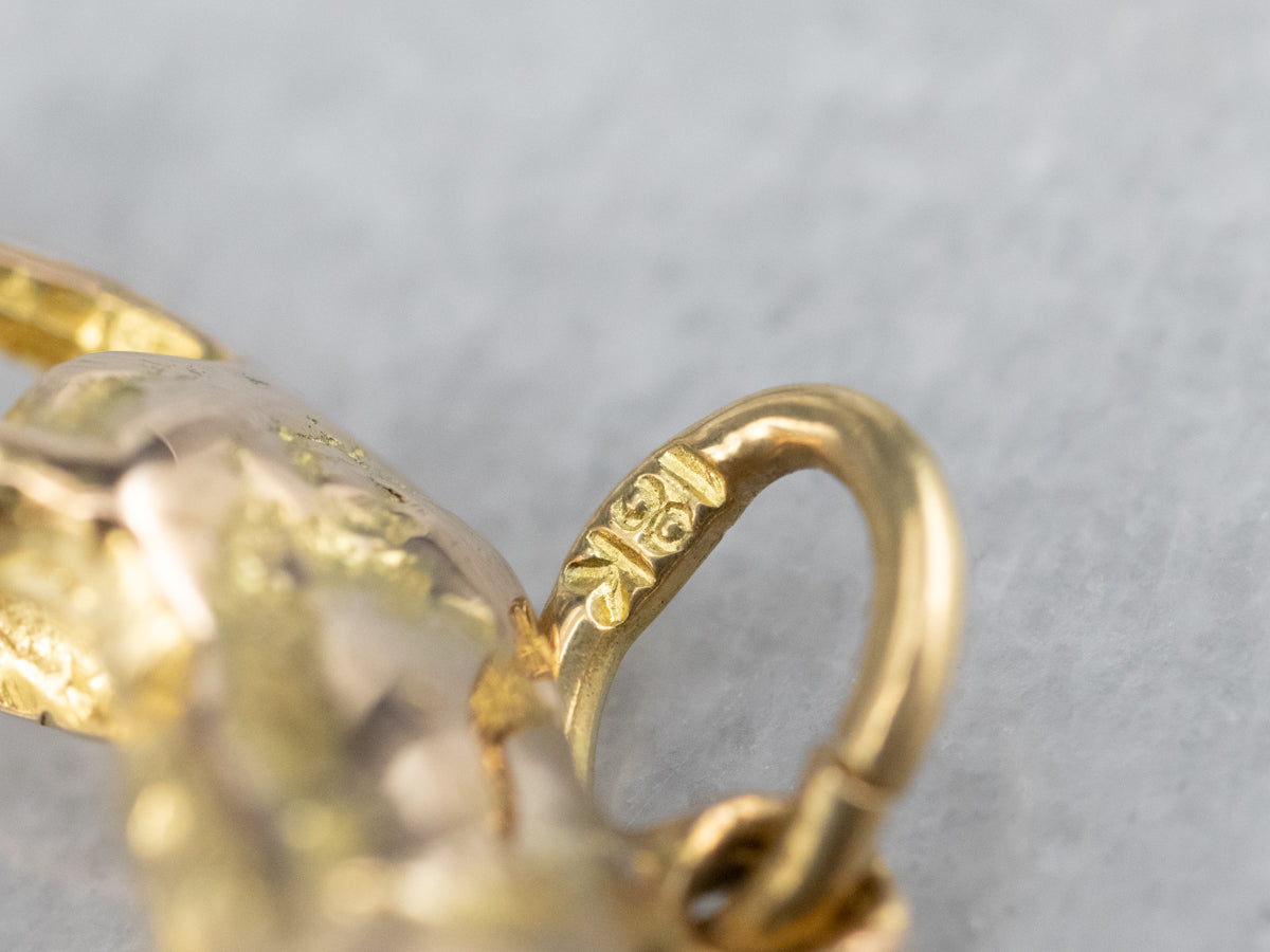 Vintage Gold Stalking Panther Charm