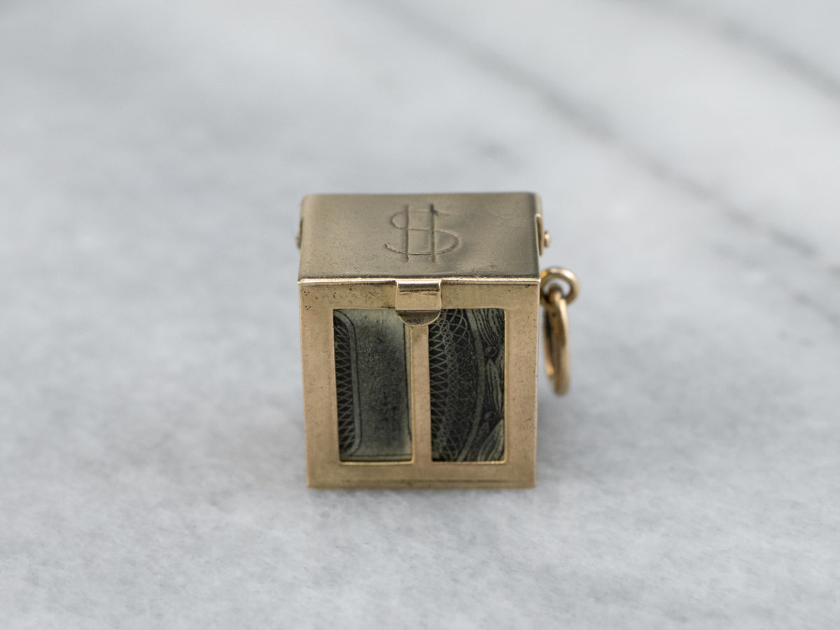 Vintage Mad Money Charm in Yellow Gold