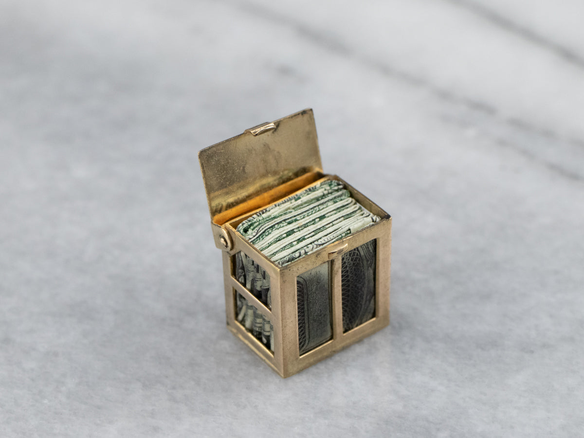 Vintage Mad Money Charm in Yellow Gold