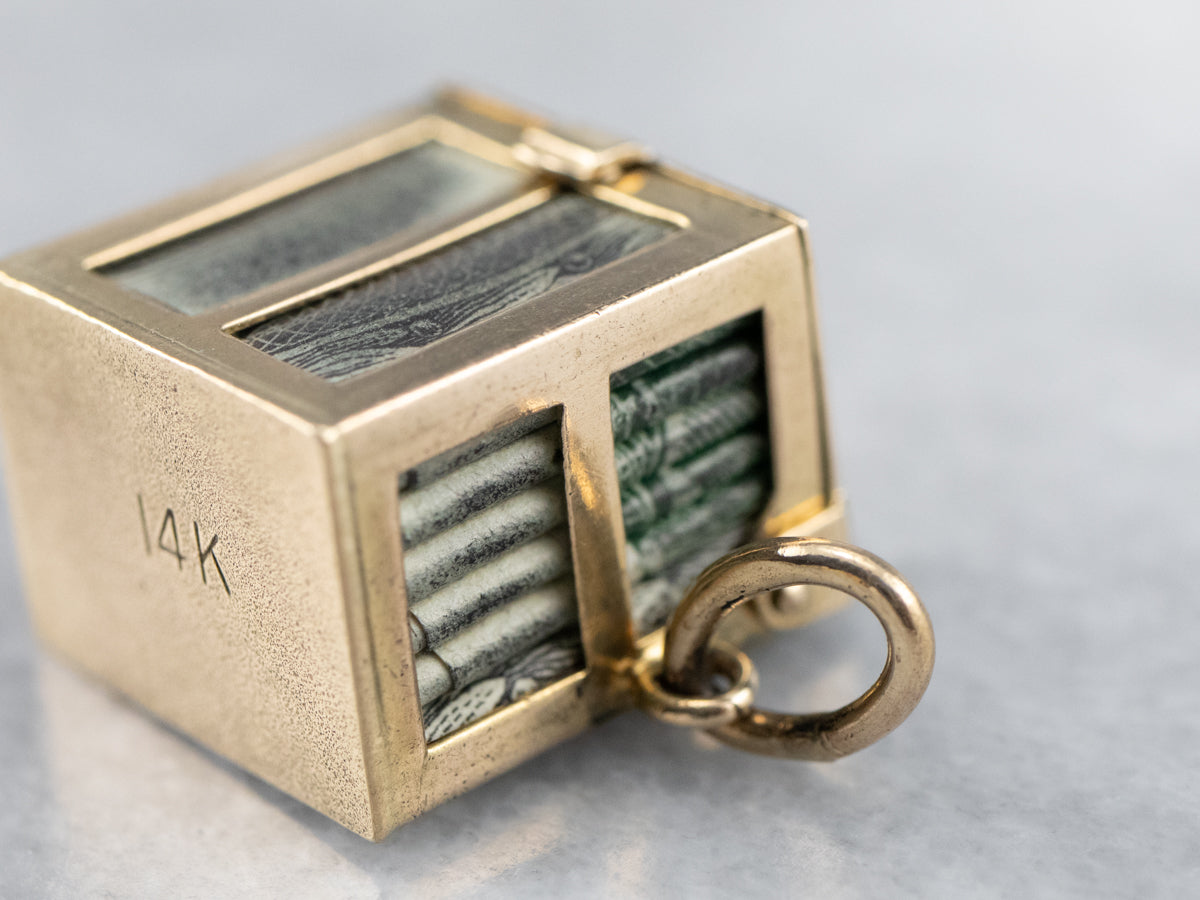 Vintage Mad Money Charm in Yellow Gold