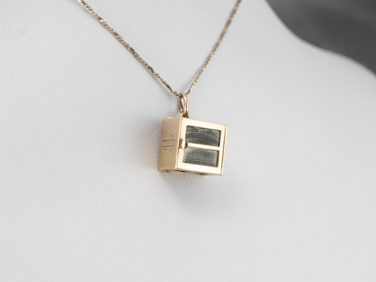 Vintage Mad Money Charm in Yellow Gold