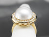 Mabe Pearl and Diamond Halo Cocktail Ring