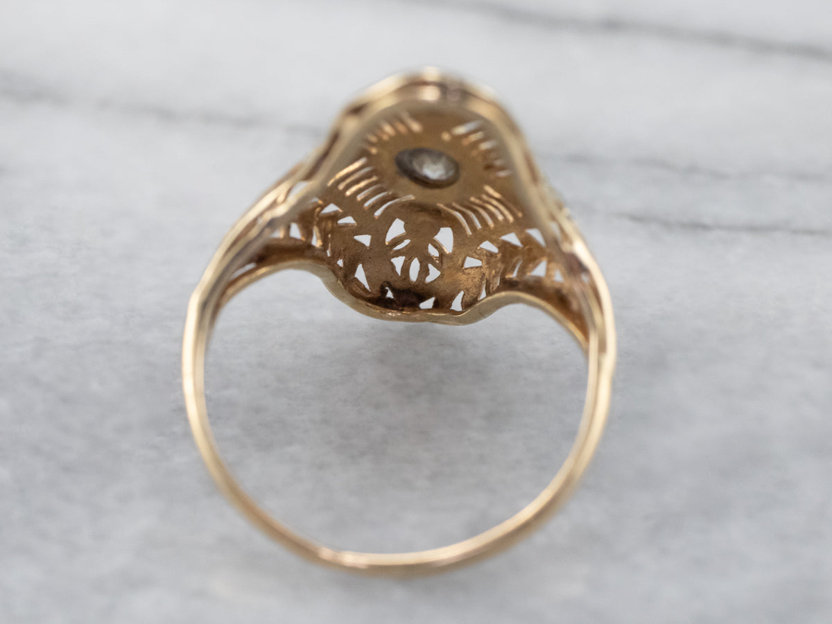 Antique Diamond Filigree Dinner Ring