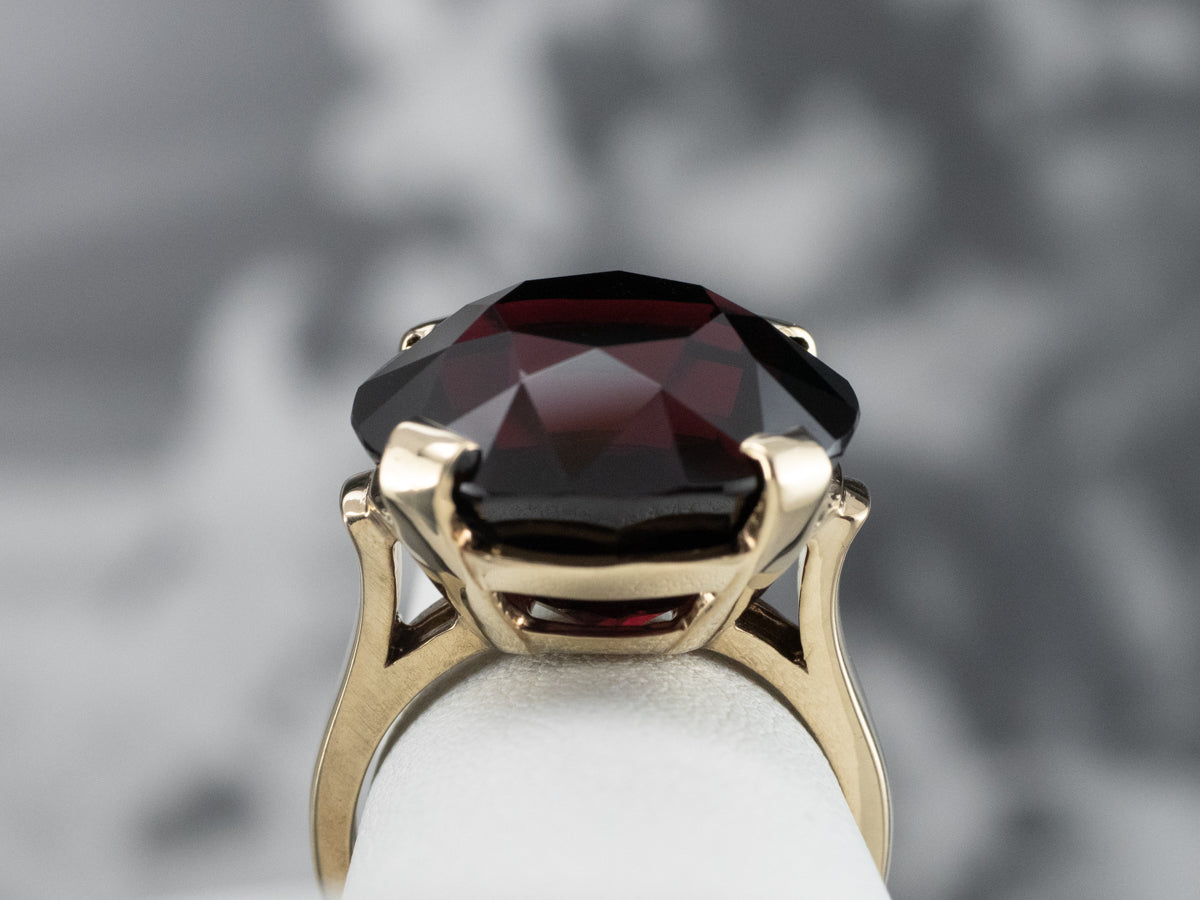 Gold Garnet Statement Ring