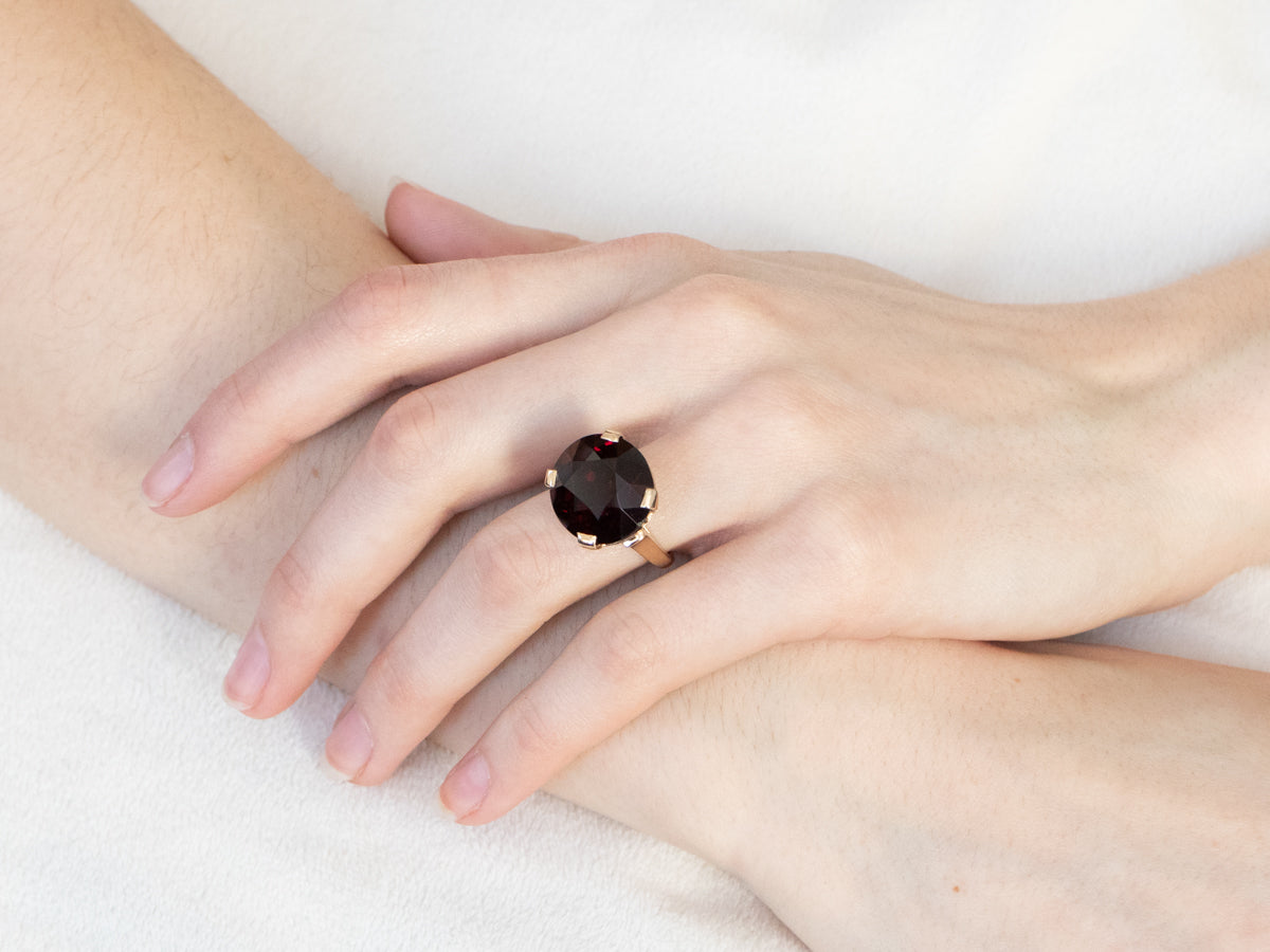Gold Garnet Statement Ring